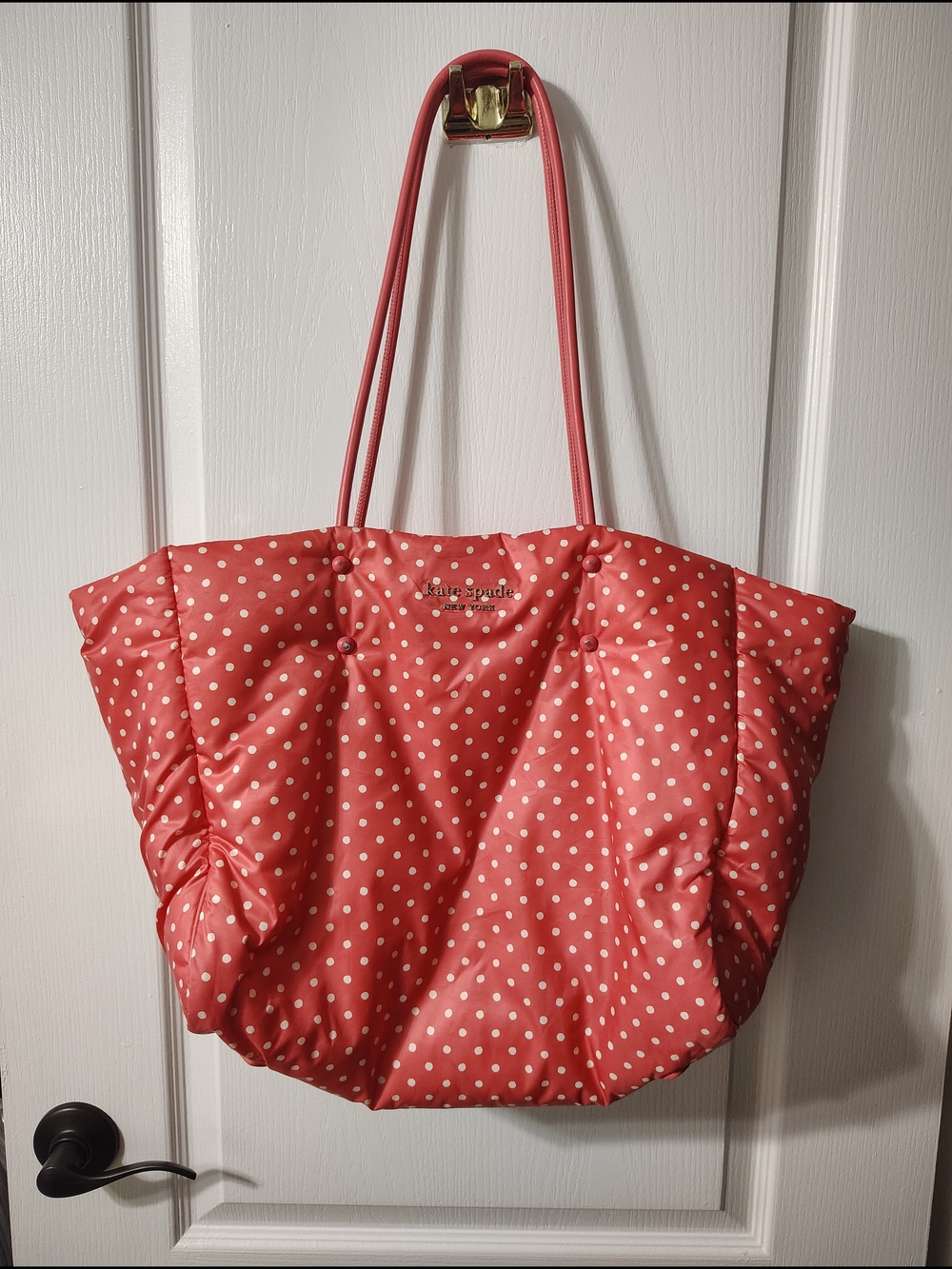Kate Spade Pink Polka Dot Tote Bag